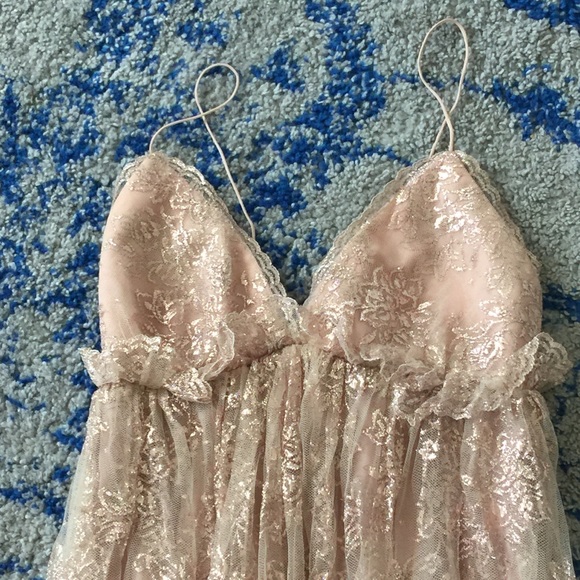 Marchesa Notte Dresses & Skirts - Marchesa Notte Rose Gold lace tulle dress maxi